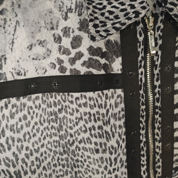 Multiples Mixed Animal Print Zip Front Jacket/Shirt Size L - Picture 11 of 13